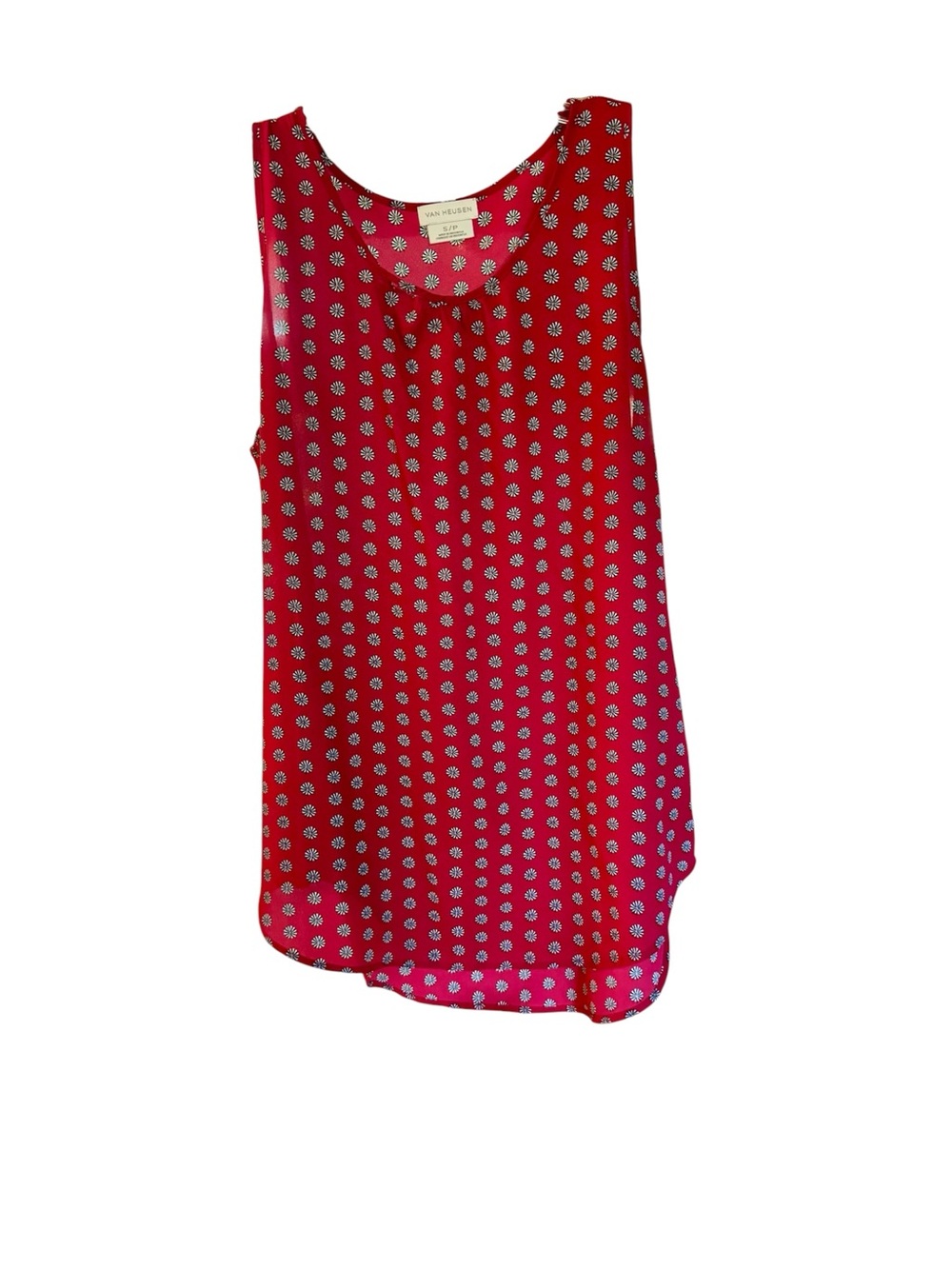 Van Heusen Red Floral-Dot Sleeveless Top